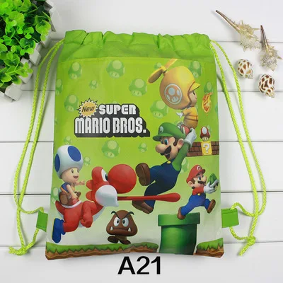1 шт. мультфильм Марио сумка на шнурке Supre Mario Bros школьный рюкзак для мальчика женская сумка студенческая Книга Сумка детская школьная сумка подарок - Цвет: C