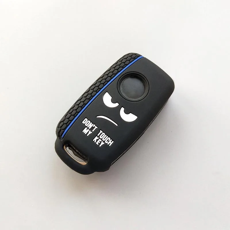 Розовый New design word Dont Touch My Key For Volkswagen polo passat b5 golf 4 5 6 MK6 Eos Bora Beetle TSI Silicone car key cover case - Название цвета: Розовый