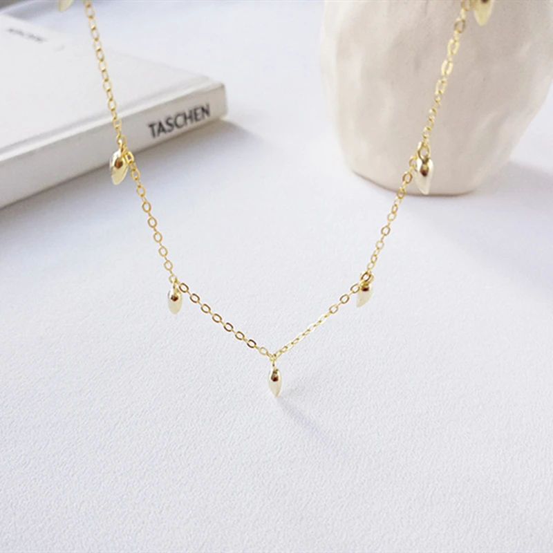 

Real 925 Sterling Silver Minimalist Water Drop Necklace For Fashion Women Party Trendy Fine Jewelry OL Accessories Gift