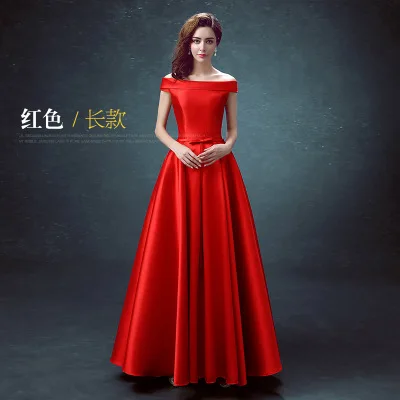 Red Длинное платье подружки невесты BSHS-8075 - Цвет: Red