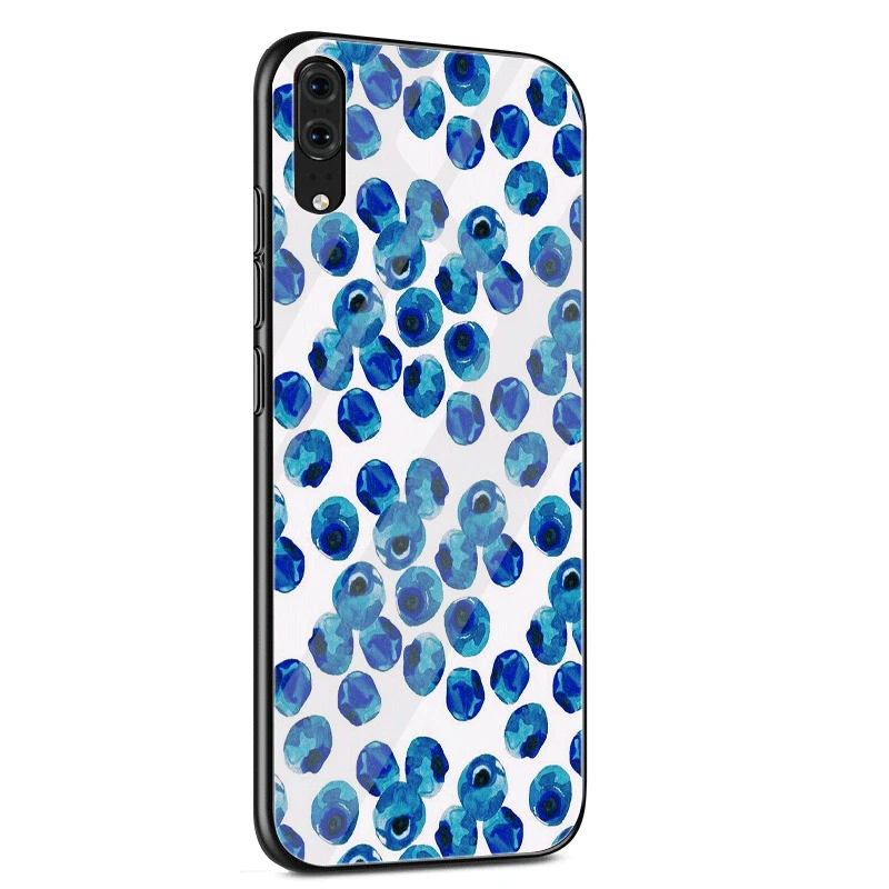 Чехол для телефона стекло для huawei P30 P20 P10 Honor 10 8X Y6 Y9 mate 20 Lite Pro P Smart Cover Blueberry - Цвет: G2
