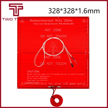

MK2A 300*300*1.6mm RepRap RAMPS 1.4 PCB Heatbed+LED Resistor + Cable + Thermistors For & Mendel For 3D Printer MK2B 328*328*1.6