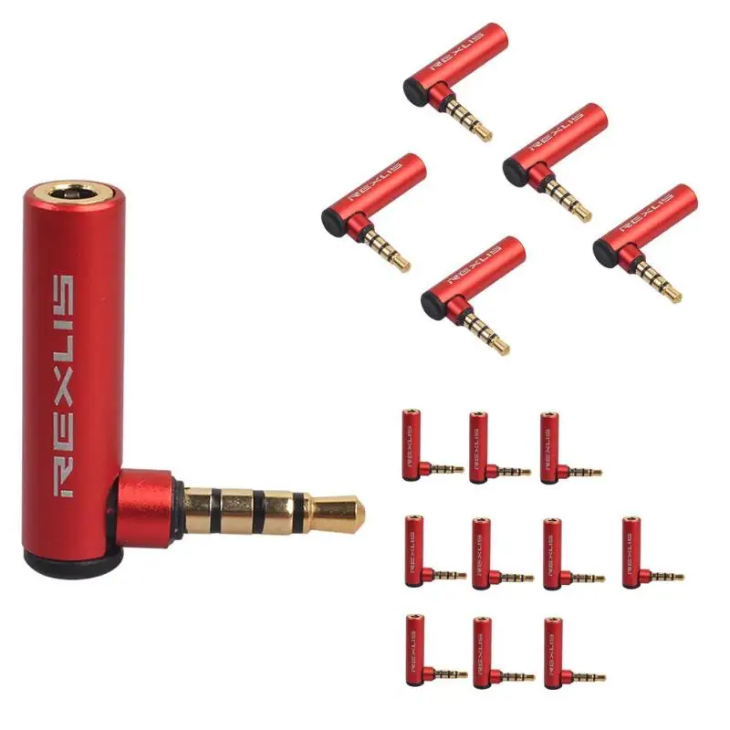 For REXUS 3.5Mm Jack 90 Degree OMTP To CTIA Right Angled Adapter Converter Headphone Connector Male To Female Aux To Aux L Shape. 