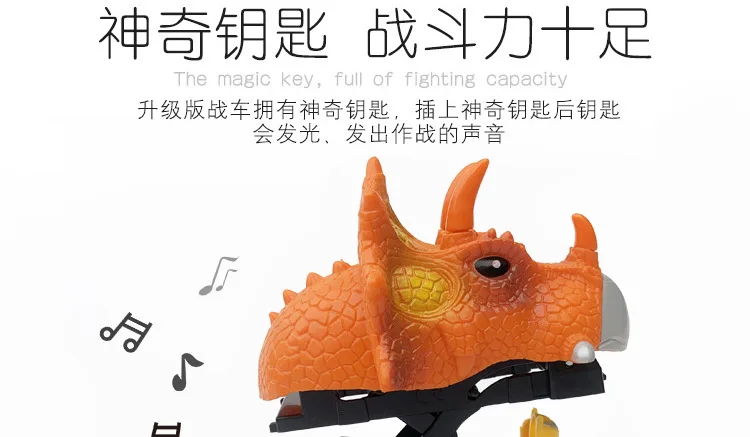 Children New Style Dinosaur Electric Ejection Car Cartoon Transformation Inertia Engineering Vehicle Model Educational Toy Gift