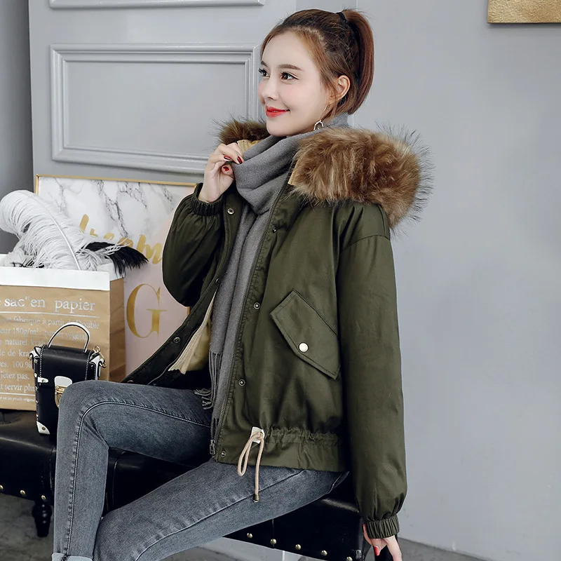 

Cotton Coat Women's Short Korean-style 2018 Winter New Style Short-height Cotton-padded Clothes Students down Feather Cotton-pad
