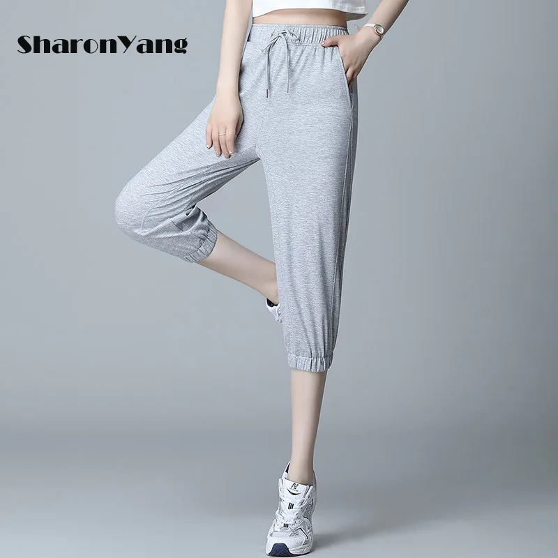 Summer Women Capri Pants Casual Loose 