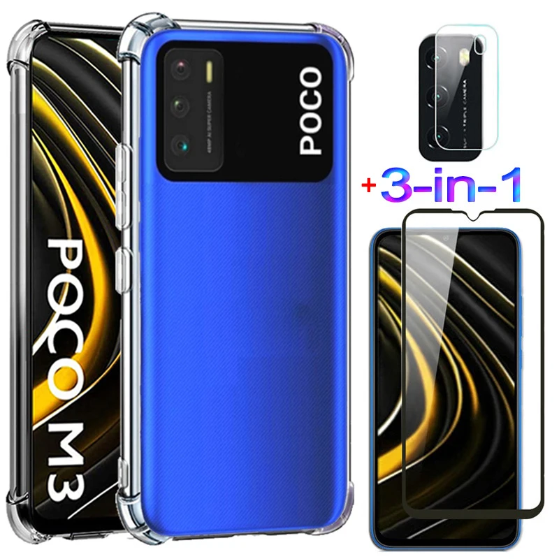 capa чехол для poco m3 case мягкие силиконовые чехлы телефона поко м 3 ми х3 стекло на