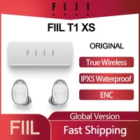 FIIL T1XS النسخة العالمية TWS سماعة أذن أصلية لا سلكية IPX5 الرياضة بلوتوث سماعات رأس لاسلكية مزدوجة هيئة التصنيع العسكري إلغاء الضوضاء HIFI سماعات الأذن