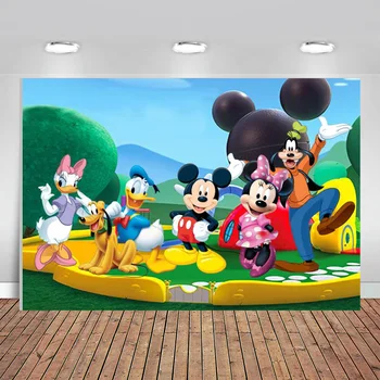

Photography Backdrops Green Park Minnie Mickey Daisy Custom Photo Studio Backdrop Background Vinyl Background Photography