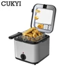 CUKYI Household/Commercial Electric Fryer 2.5L Frying Machine French Fries Maker Deep Oven Fried Chicken Grill BBQ Tool 110/220V 1