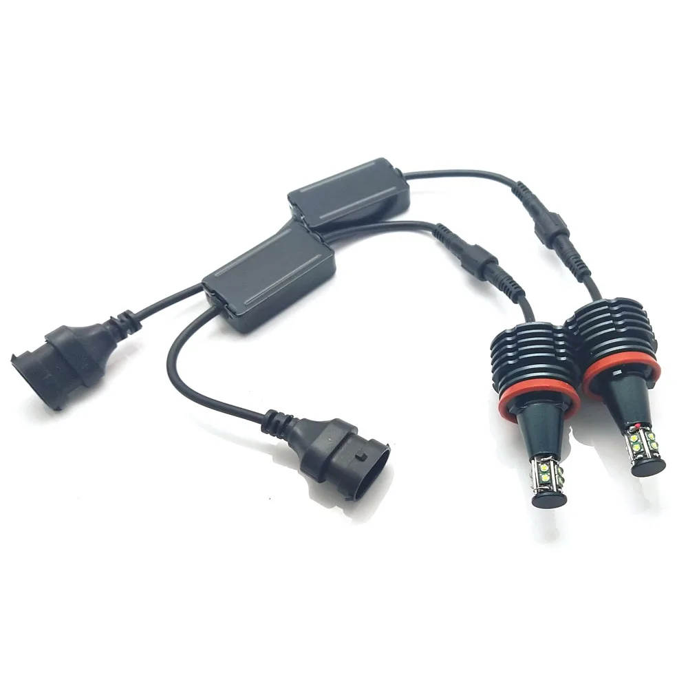 120W 6000K White H8 LED Car Angel Eyes Marker Lights Bulbs error free For BMW 5