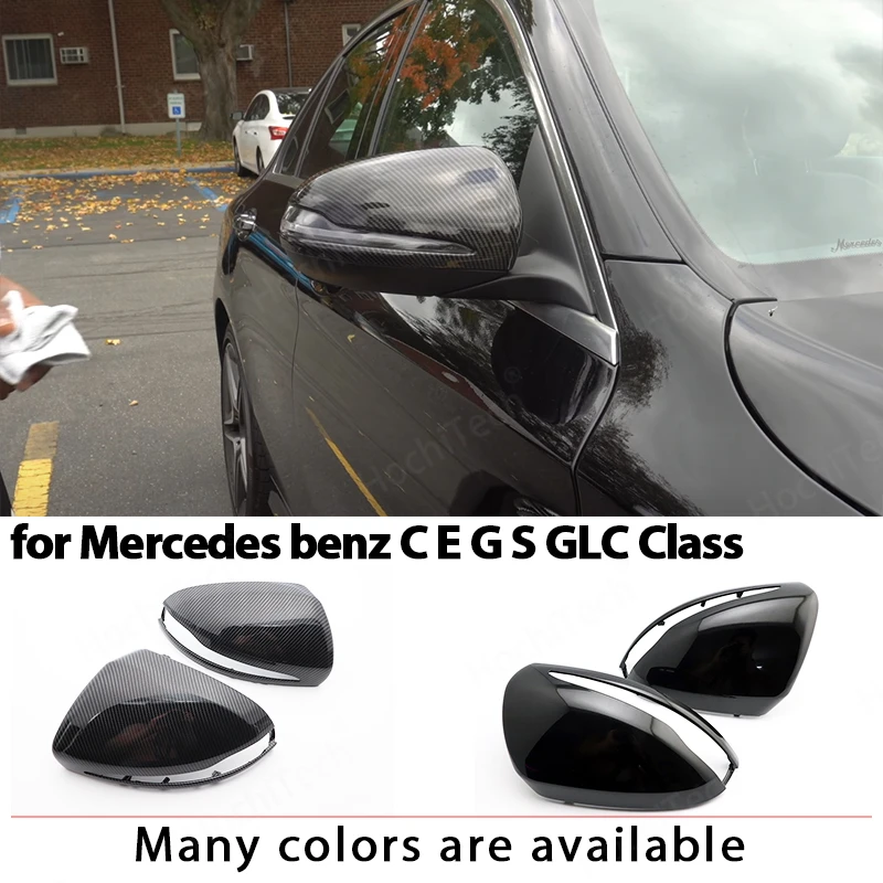 

Боковые зеркальные крышки для Mercedes Benz W205 W222 W213 W238 X205 X253 C217 C253 W253 C S GLC E G Class AMG, замена углеродного вида