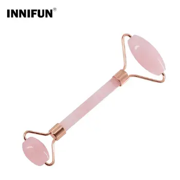 

Pink Double Head Face Lift Massage Jade Roller Manual Slimming Body Hand Health Care Tool For Beauty