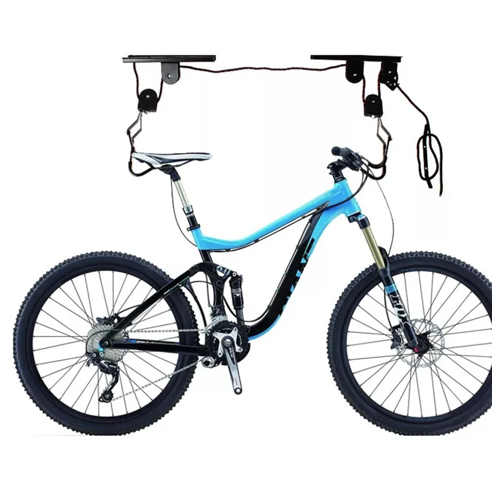 

Bike Rack Bicycle Mount Ceiling Hanger Bicycle Hoist Garage Storage Lift Pulley System with 60kg Bearing Overhead Bike stand