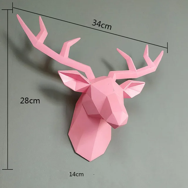 Head elephant sculpture statue American deer head wall hanging 12 Home-Statue-Decoration-Accessories-34x28x14cm-Vintage-Antelope-Head-Abstract-Sculpture-Room-Wall-Decor-Resin-Deer-Head.jpg_640x640 (2)