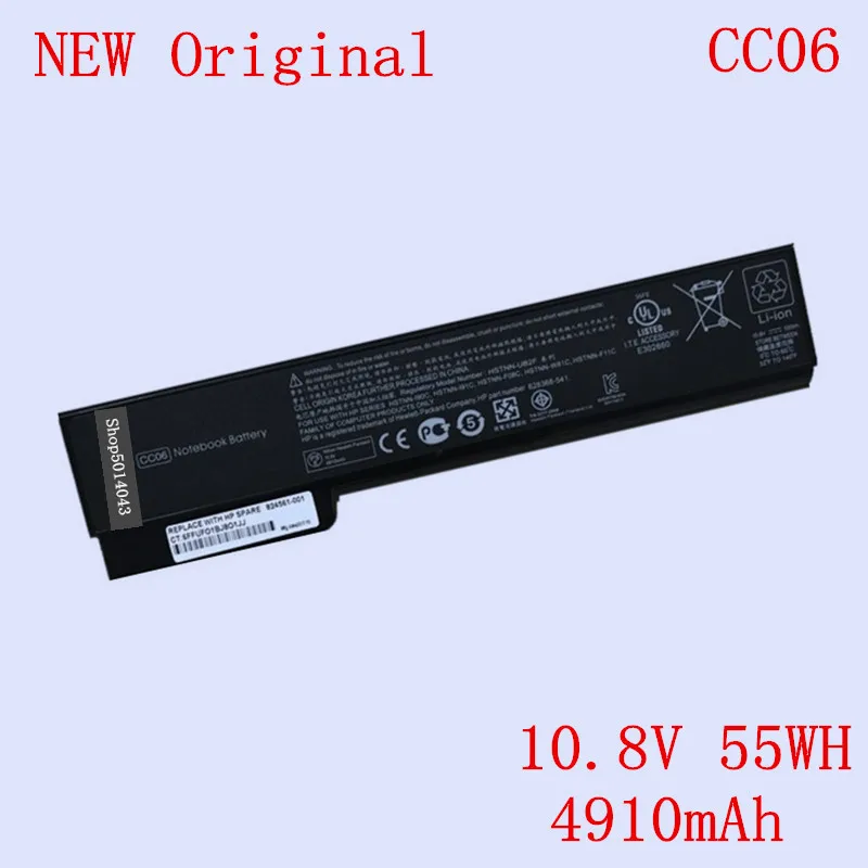 New Original Laptop Li-ion replacement Battery CC06 for HP 8460p 8470P 8460w 8560p 8560w 6460b 6465b 10.8V 55WH 4910mAh | Компьютеры и