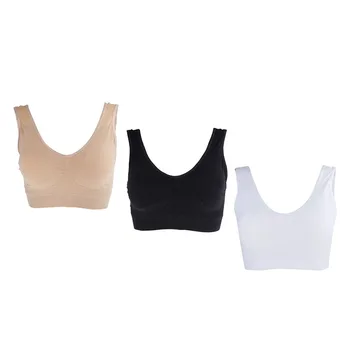 

3pcs Sports Bra Cotton Polyester Underwear Idea Exercise Sleep Leisure, Bodybuilding