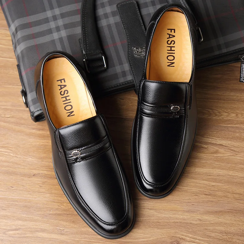 

Leather Shoes Men's Summer Business Casual Men Genuine Leather Formal Wear MEN'S SHOES Middle-aged Shoes Dad Hollow out Breathab