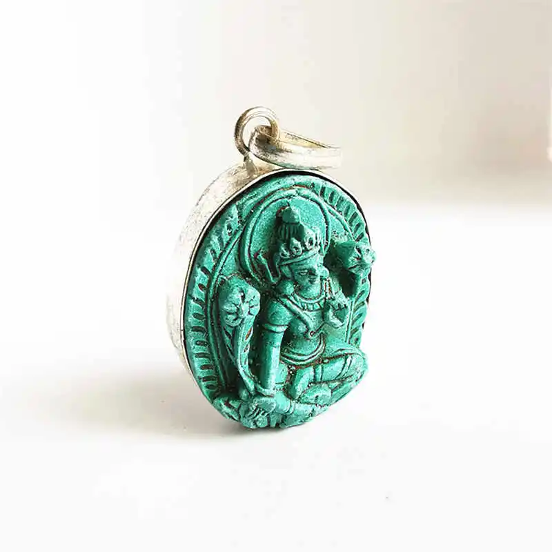Тибетский амулет Будды Кулон Аква глина скульптура подвески TBP684|pendant amulet|stone