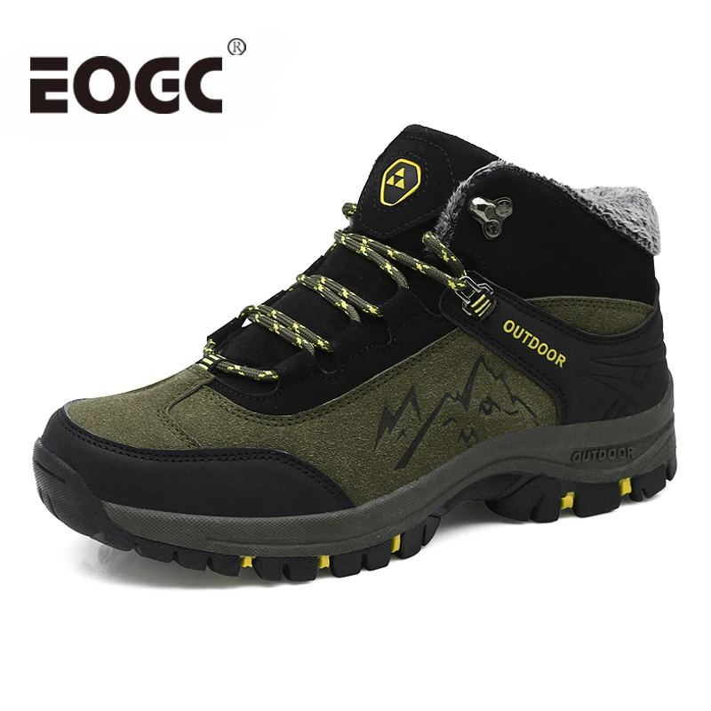 

Super Warm Men Boots Plus Size 46 Suede Leather Ankle Boots Fur Plush Snow Boots Winter Shoes For Men Outdoor Boots Shoes