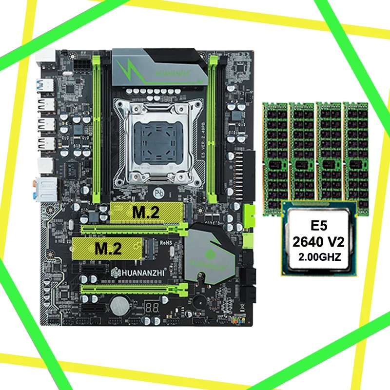 HUANAN ZHI скидка материнская плата с M.2 слотом X79 LGA2011 материнская плата с ЦП Intel Xeon E5 2640 V2 RAM (4*8G) 32G 1600 REG ECC HUANAN ZHI скидка материнская плата с M.2 слотом X79 LGA2011 материнская плата с ЦП Intel Xeon E5 2640 V2 RAM (4*8G) 32G 1600 REG ECC