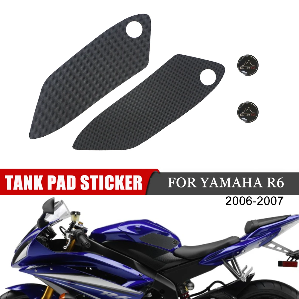 Motorcycle PVC Protector Anti Slip Tank Pad Sticker Gas Knee Grip Traction Side Decals For YAMAHA YZFR6 YZF-R6 YZF R6 2006 2007