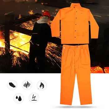 

work clothes Wear-resisting Fireproof Retardant Welding Protective Clothing Two-Piece Set Safety Welder Work Protection 2019