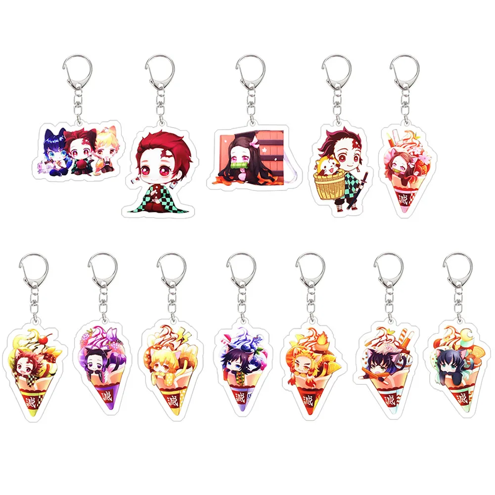 Demon Slayer: Kimetsu No Yaiba Acrylic Keychain Trendy Anime Figure Cosplay Key Chains