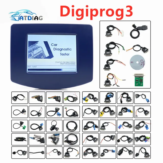 $100.8 EU Digiprog3 Full set Digiprog 3 V4.94  programmer DigiprogIII Mileage Correct Tool for Many Cars With EU/US Plug