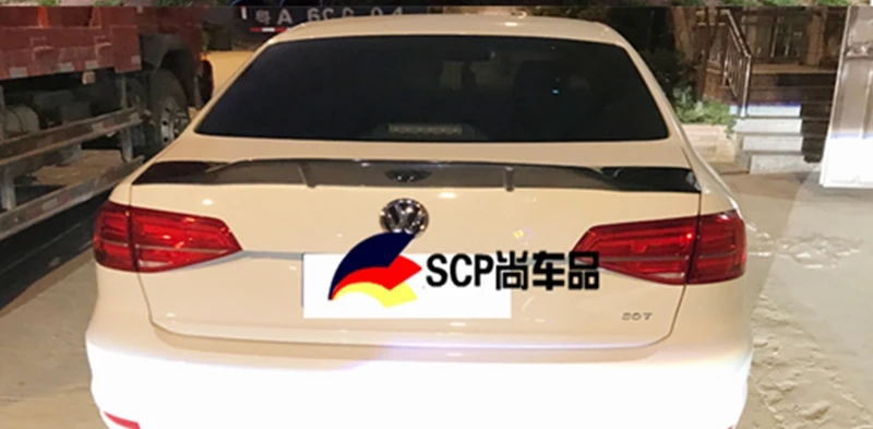 Для Volkswagen VW спойлер Jetta 2013- карбоновое волокно Материал заднее крыло автомобиля праймер цвет задний спойлер