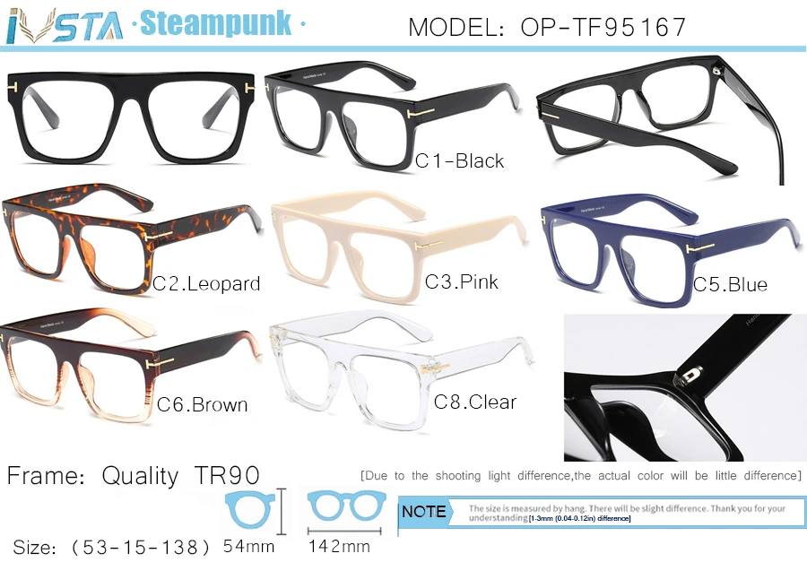 IVSTA Tom TF фирменный дизайн негабаритных очков оправа для мужчин стимпанк большой близорукость для женщин прозрачные ботанические очки компьютер люкс