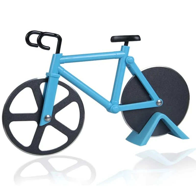 Bicycle Pizza Cutter Bike Slicer Dual Cutting Wheels Wheel With A Stand | Дом и сад