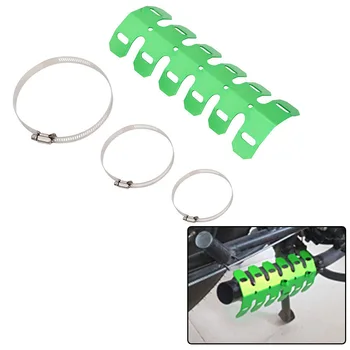 

Heat Shield Cover Guard For Off-Road Bike Motorcycle Exhaust Muffler Tube Pipe Aluminum Alloy Exhaust Hood With Clips