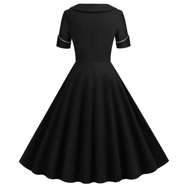 short black swing dress