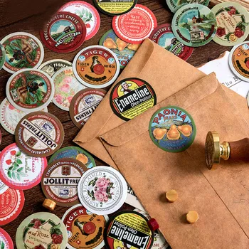 

45Pcs Kawaii Stationery Stickers Retro Stamp Stickers Vintage Sticker For Kids DIY Decor Scrapbooking Diary Albums Supplies