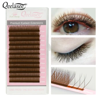 

Qeelasee Brown Y-shape Lashes Hand-woven Faux Mink YY Eyelashes Super Natural Soft False Eyelash Grafting Russian volume Lashes