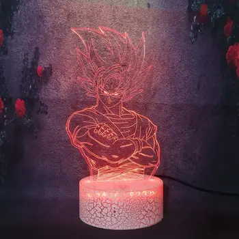 

Teen Anime Comic Story Super Saiya Son Goku Gohan Vegeta Model Lamp 3D LED Creative Dragon Ball Table Night Light Kid Gift Toy