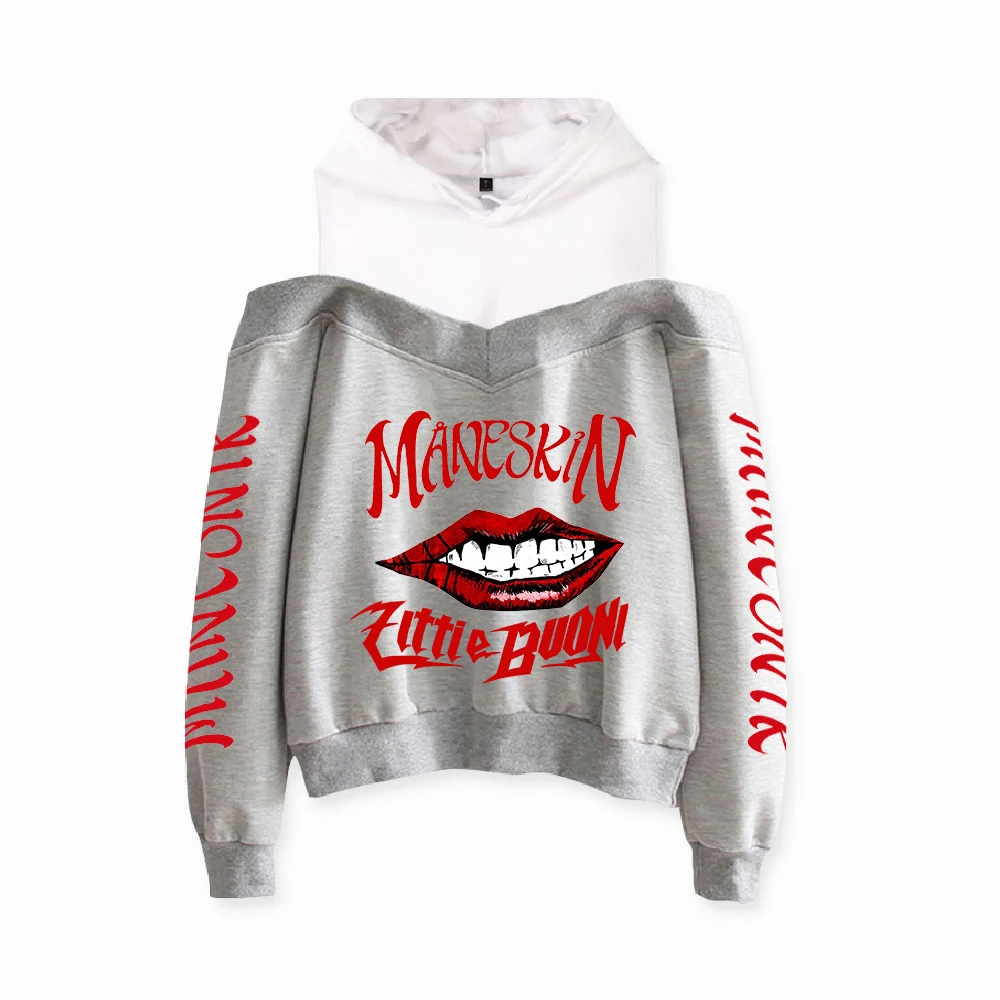 

Maneskin Print Fashion Four Seasons Sportswear Youthful Vitality Girl/Women Condole belt fleece Novelty street style