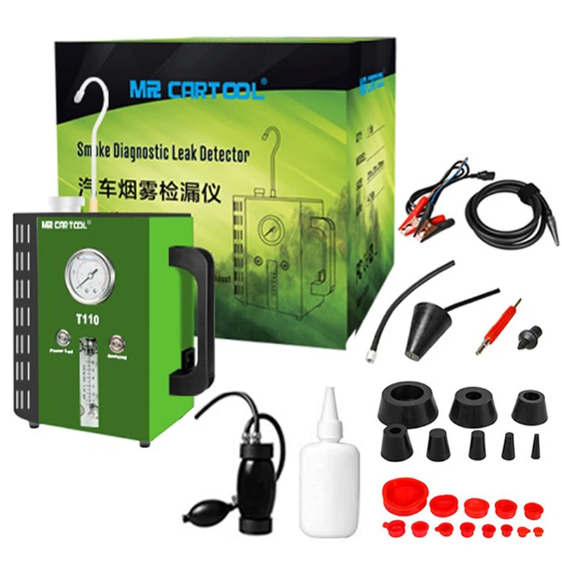 

MR CARTOOL T110 Car Smoke Generator Vehicle Pipe Systems Leakage Detector Smoke Maker Diagnostic Tool Smokes Machine Cars