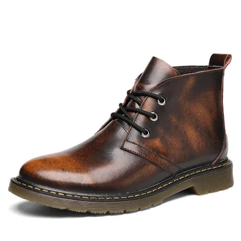 

High Quality Lace-up Male Desert Boots Genuine Leather Breathable Men Chelsea Boots Fashion Retro Male Outdoor Sneakers Trainers