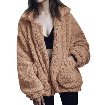 

Artificial Fur Plus Size Women Coat fashion brand different size for choice thermal breathable patchwork