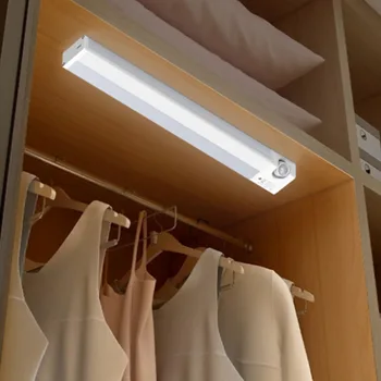 

PRI Infrared Sensor Magnetic Absorption Cabinet Light Adjustable Angle DC 5V 24 LEDs Punch Free Three Gears Wardrobe Bedroom