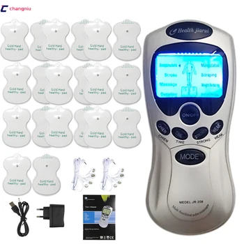 

Whole English Key Silver Dual input Slimming massager,Digital therapy massager machine ,TENS body massager +20pcs electrode pads