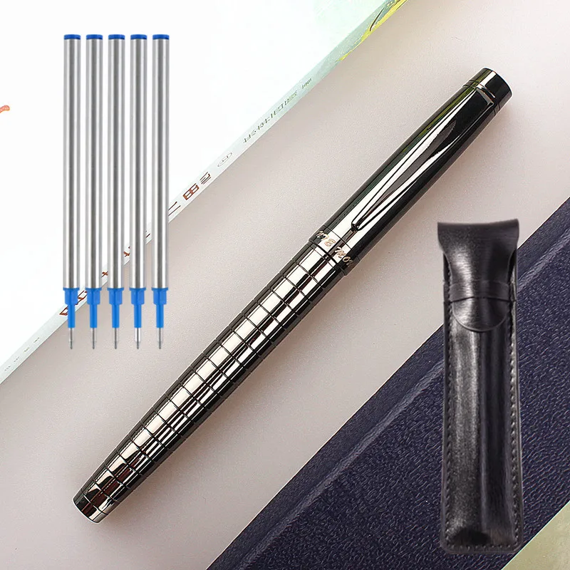 monte mount School Office Stationery Supplies Luxury Metal gray lattice Roller ball Pen 0.5mm Metal Ballpoint Pens for Gift