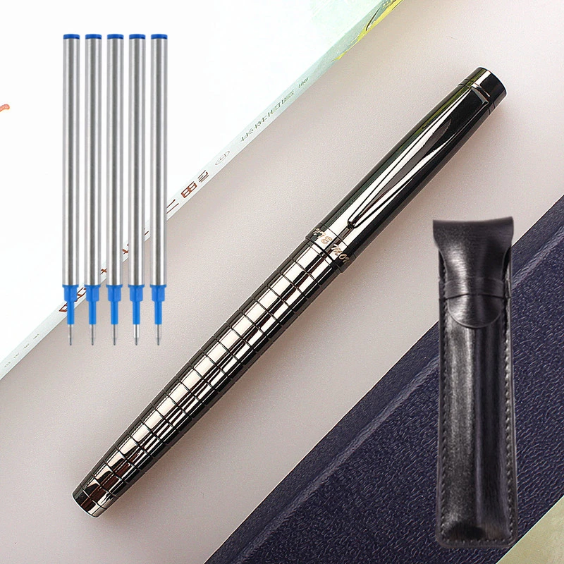 Mok krijgen fascisme Monte Mount School Office Stationery Supplies Luxury Metal Gray Lattice  Roller Ball Pen 0.5mm Metal Ballpoint Pens For Gift - Ballpoint Pens -  AliExpress