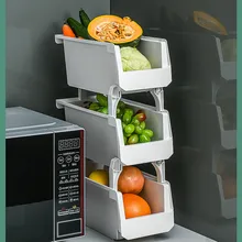 

New Stackable Kitchen Gap Spices Storage Box Under Sink Cabinet Organizer Container Fridge Box Bathroom Snack Makeup Storage Bin