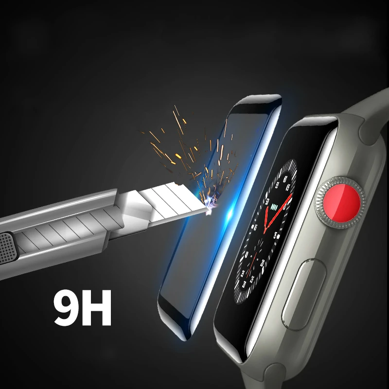 Защитное 3d стекло для Apple Watch изогнутое закаленное 9H с полным покрытием iwatch 1/2/3/4 44
