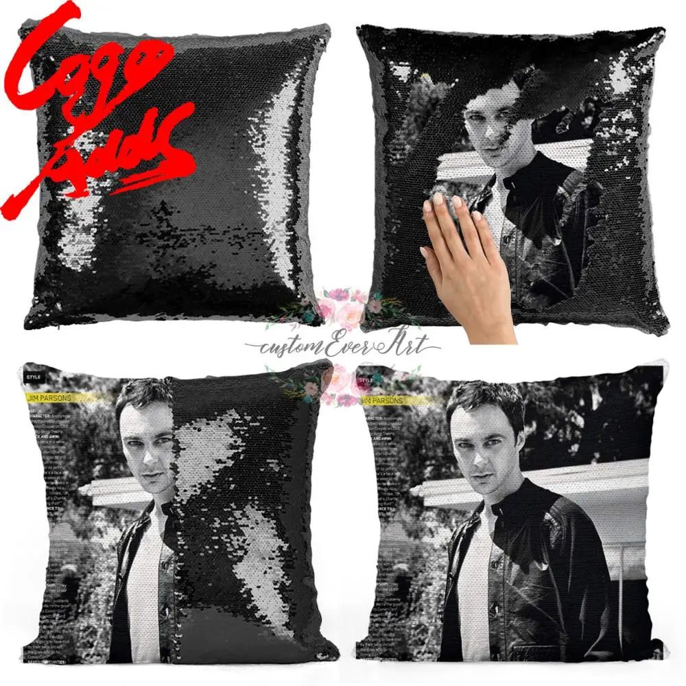 

Jim Parsons sequin pillow | sequin Pillowcase | Two color pillow | gift for her | gift for him | pillow | magic pillow