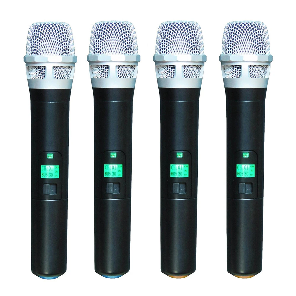 4channel wireless handhald uhf microphone system pro mic