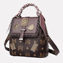 

2021 Printing Badge Shoulder Bag Fashion Korean Version of The Shoulder Messenger Bag Chest Bag Handbar Backpack